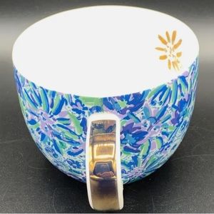 Lilly Pulitzer Blue Floral Print Ceramic Mug